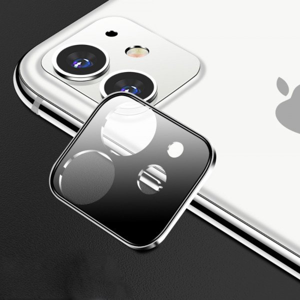 Wholesale iPhone 11 (6.1in) Camera Lens HD Tempered Glass Protector (Silver Edge)